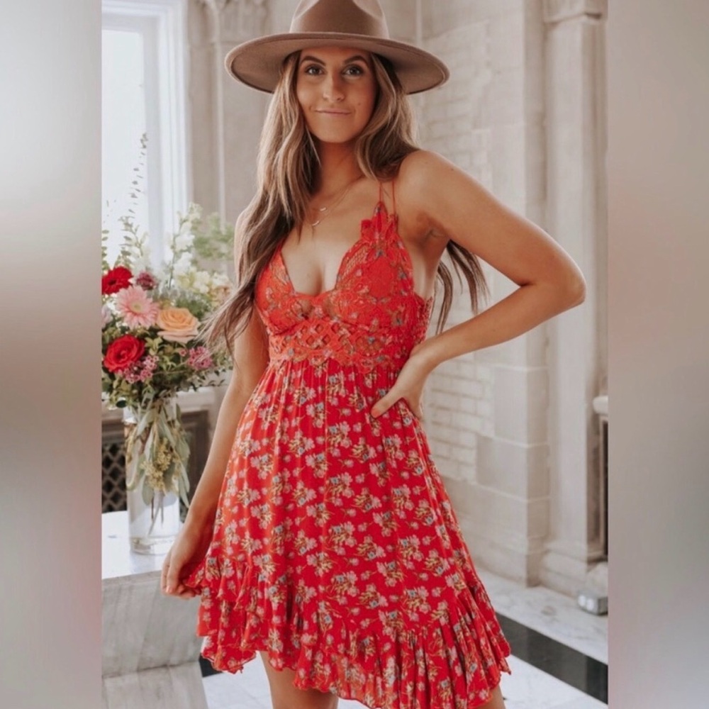 Free People Adella Lace Slip Dress - Picture 4 of 14